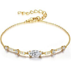 Elegant Sterling Silver Birthstone Charm Bracelet for Women - Adjustable, Perfec